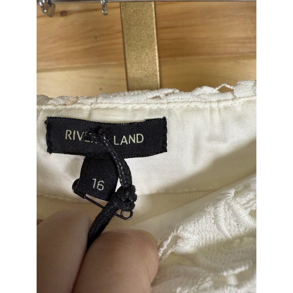 River Island Vintage White/Black‎ Lace Midi Skirt Women’s 16 NWT - Picture 5 of 6